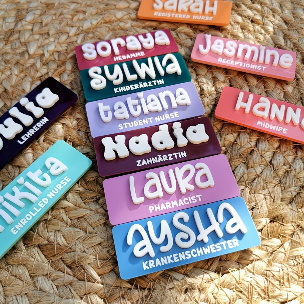 Embroidery Name - Lencana Bros Nama Pribadi Akrilik, Pin