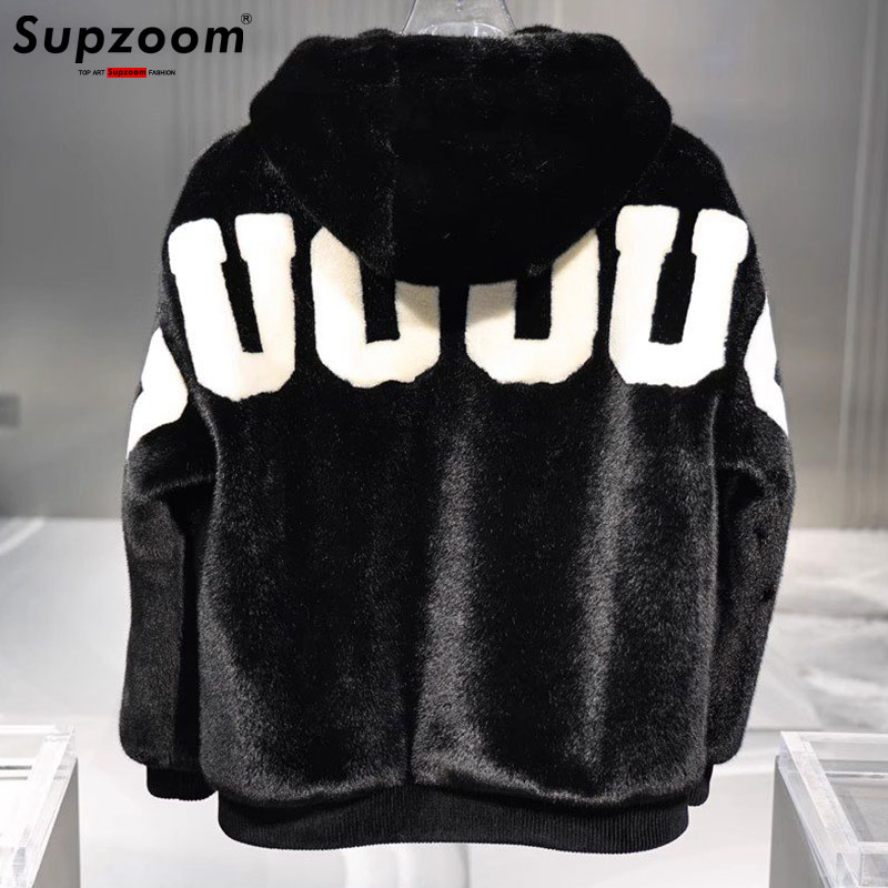 Embroidery Rabbit - Supzoom jaket rambut kelinci imitasi, mantel