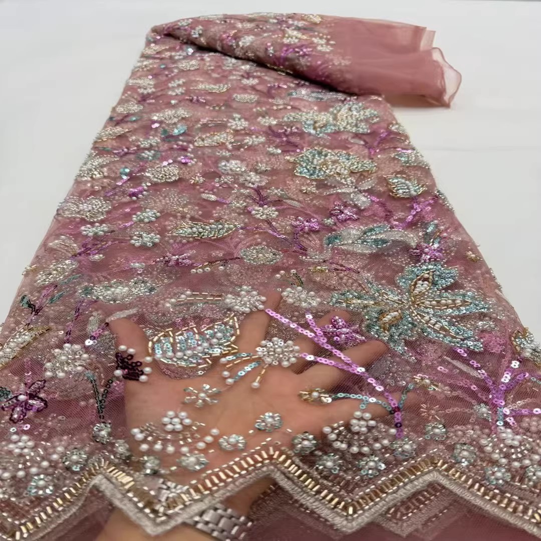 Embroidery Wedding - Kain bordir tabung manik-manik payet 5