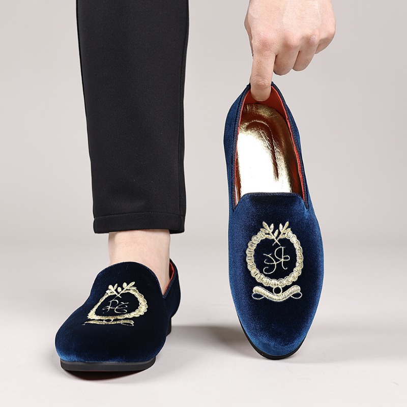 Embroidery Wedding - Sepatu Kasual Bordir Kulit Suede Pantofel
