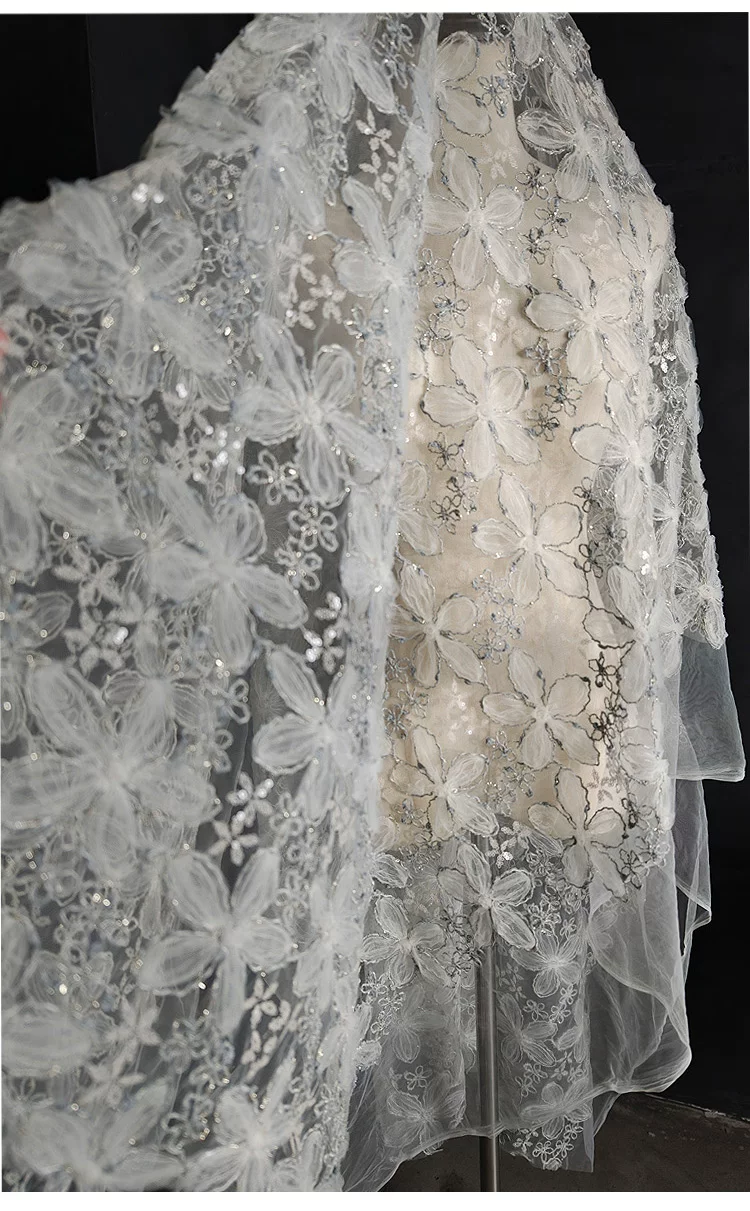 Embroidery Wedding - 1 Yard Kain Bordir Payet Benang