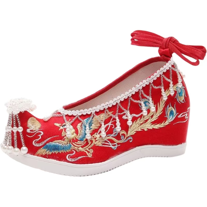 Embroidery Wedding - Sepatu Pengantin Wanita Merah Baru dengan