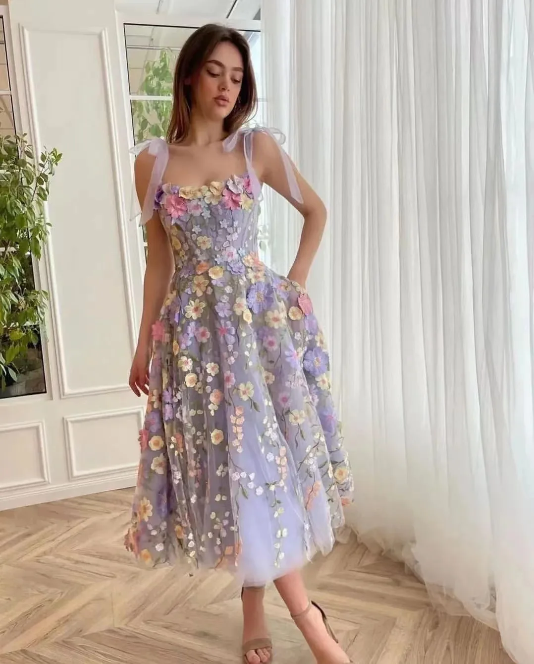 Embroidery Zara - Gaun Wanita Gaun Selempang Seksi Tanpa