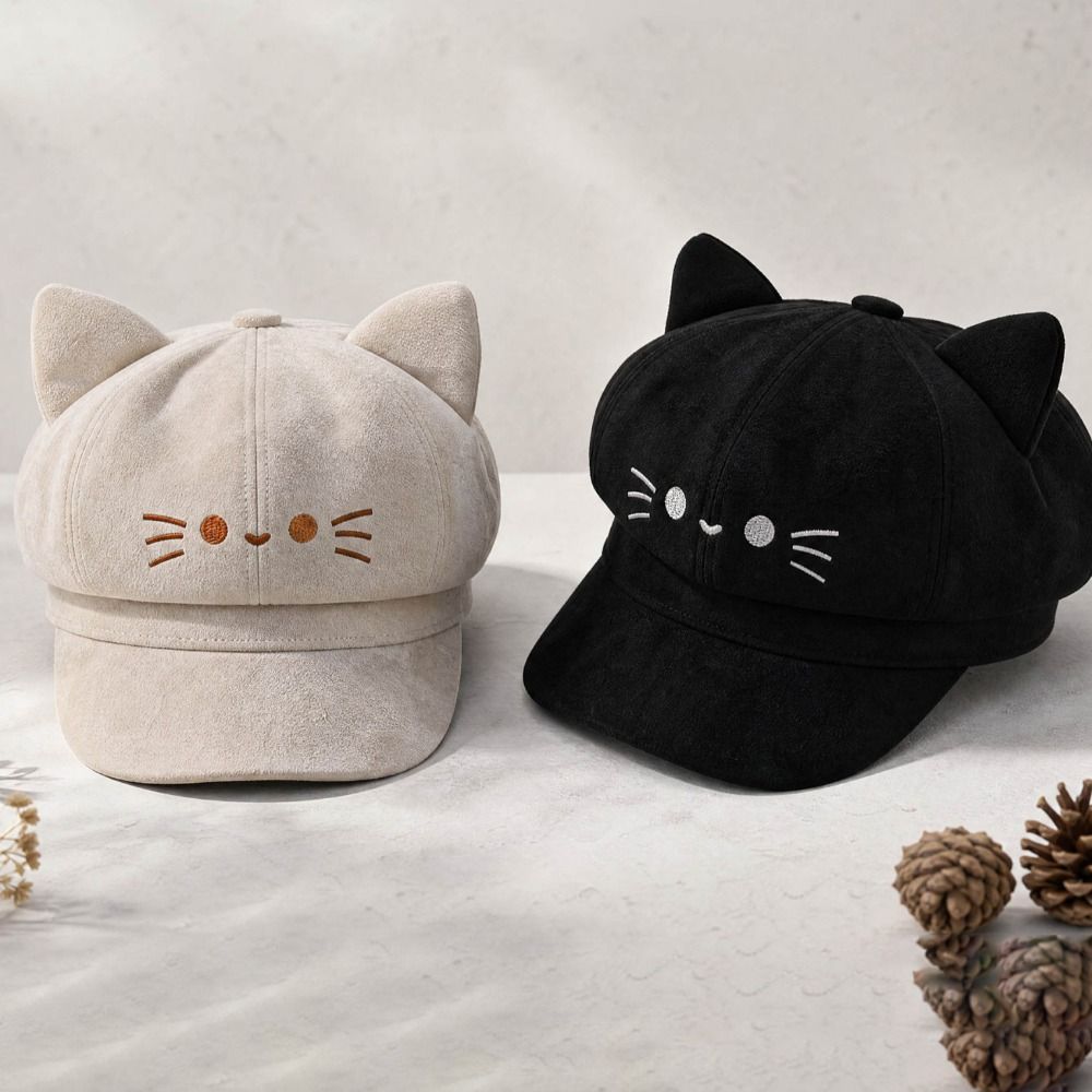 Baret Bordir Telinga Kucing Lu - Embroidery Artist ulasan dan harga