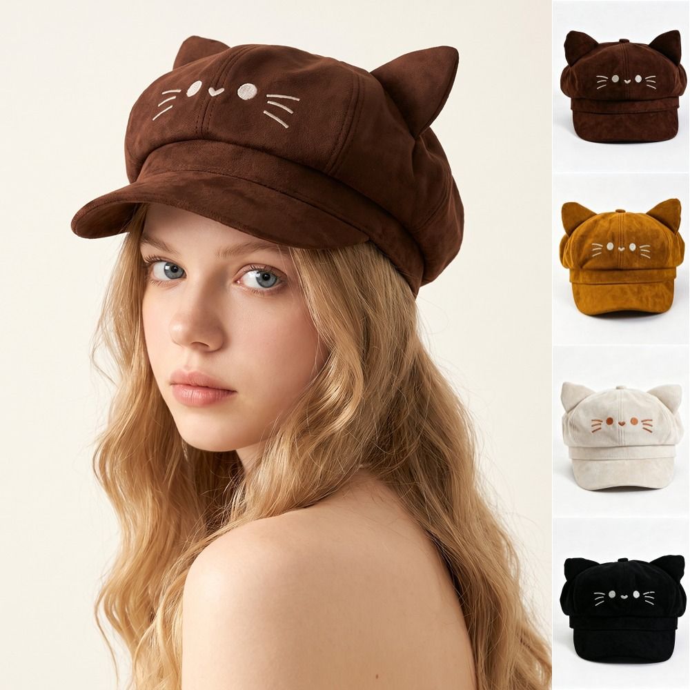 Baret Bordir Telinga Kucing Lu - Embroidery Artist ulasan dan harga