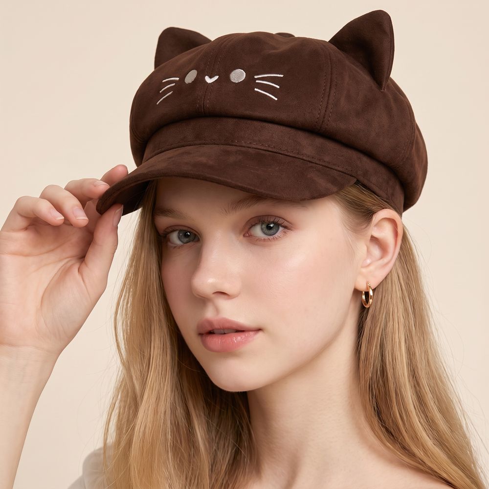 Baret Bordir Telinga Kucing Lu - Embroidery Artist ulasan dan harga