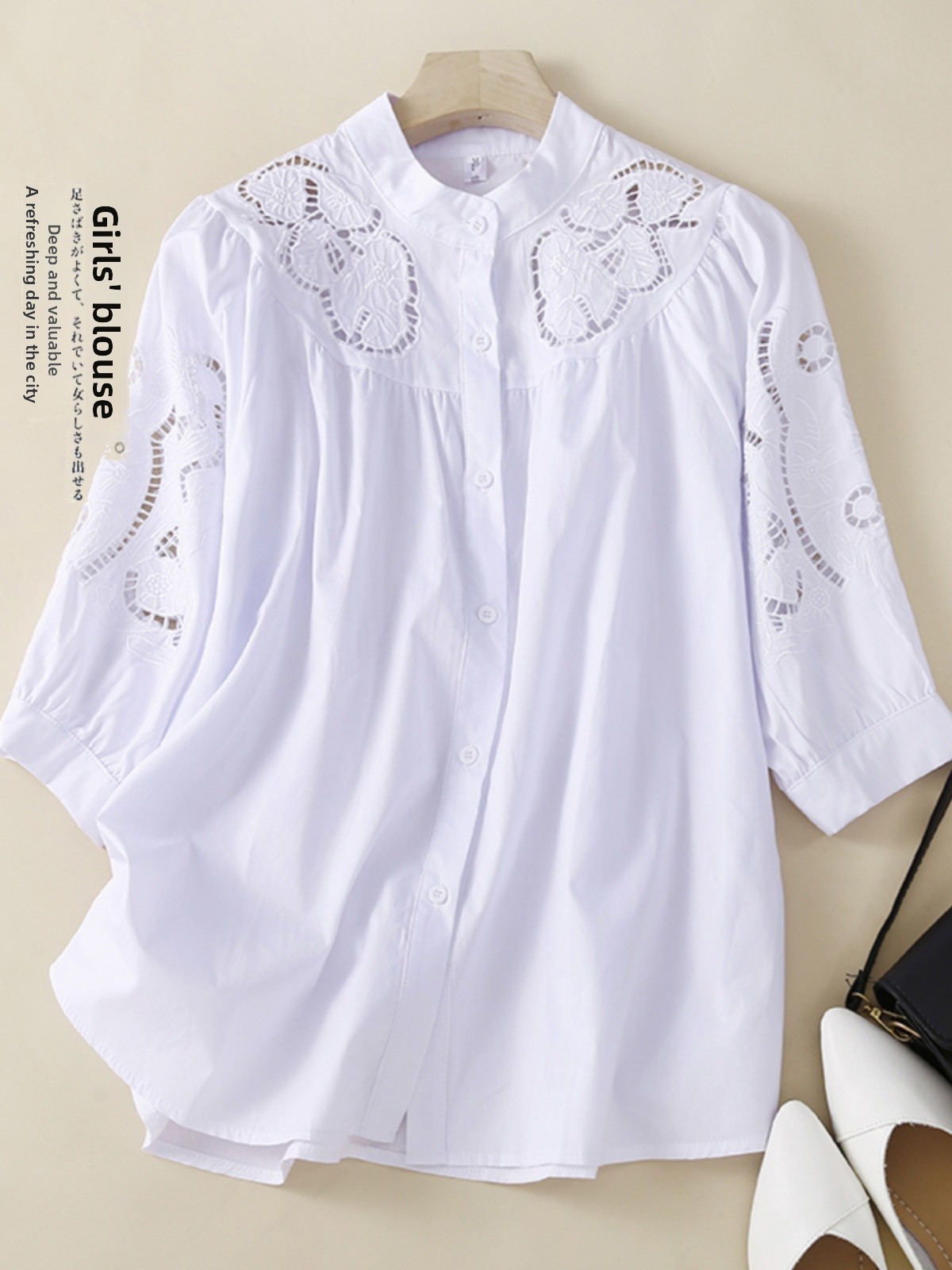 Kemeja Kasual Bordir Berongga  - Embroidery Artist ulasan dan harga