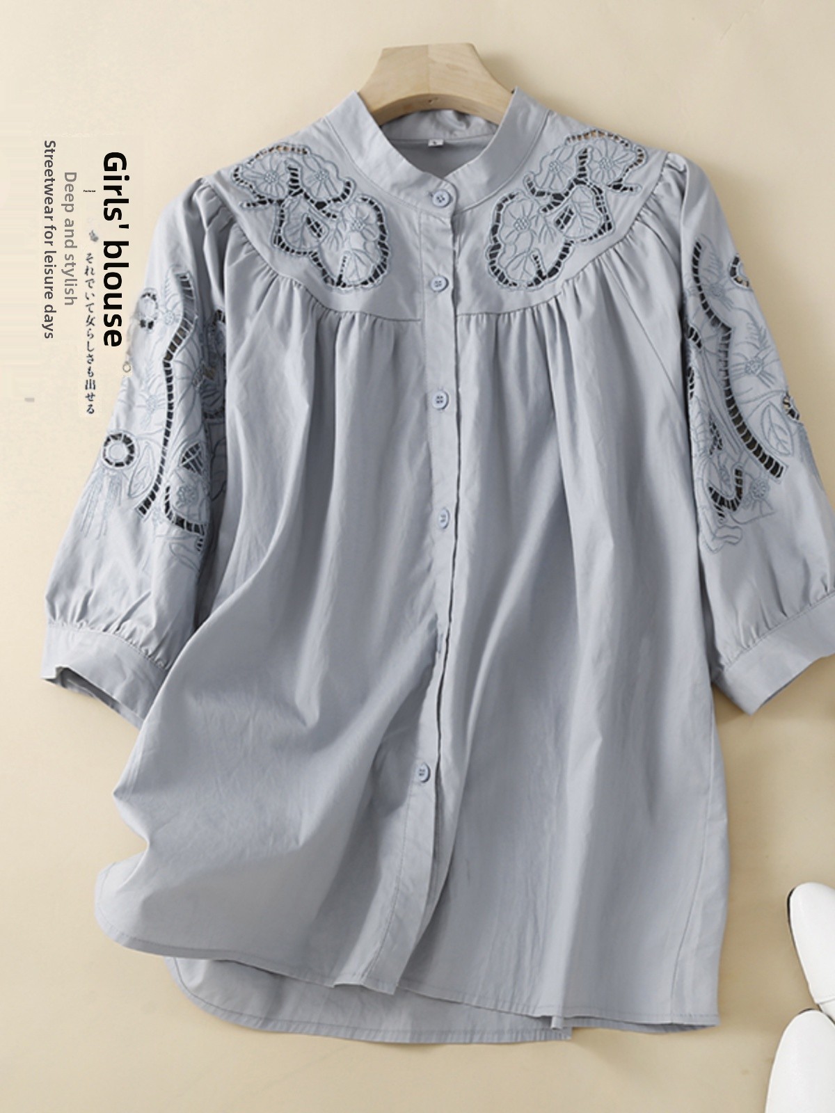 Kemeja Kasual Bordir Berongga  - Embroidery Artist ulasan dan harga