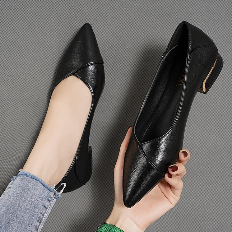 Sepatu Kulit Wanita Model Runc - Embroidery Flat Shoes ulasan dan harga