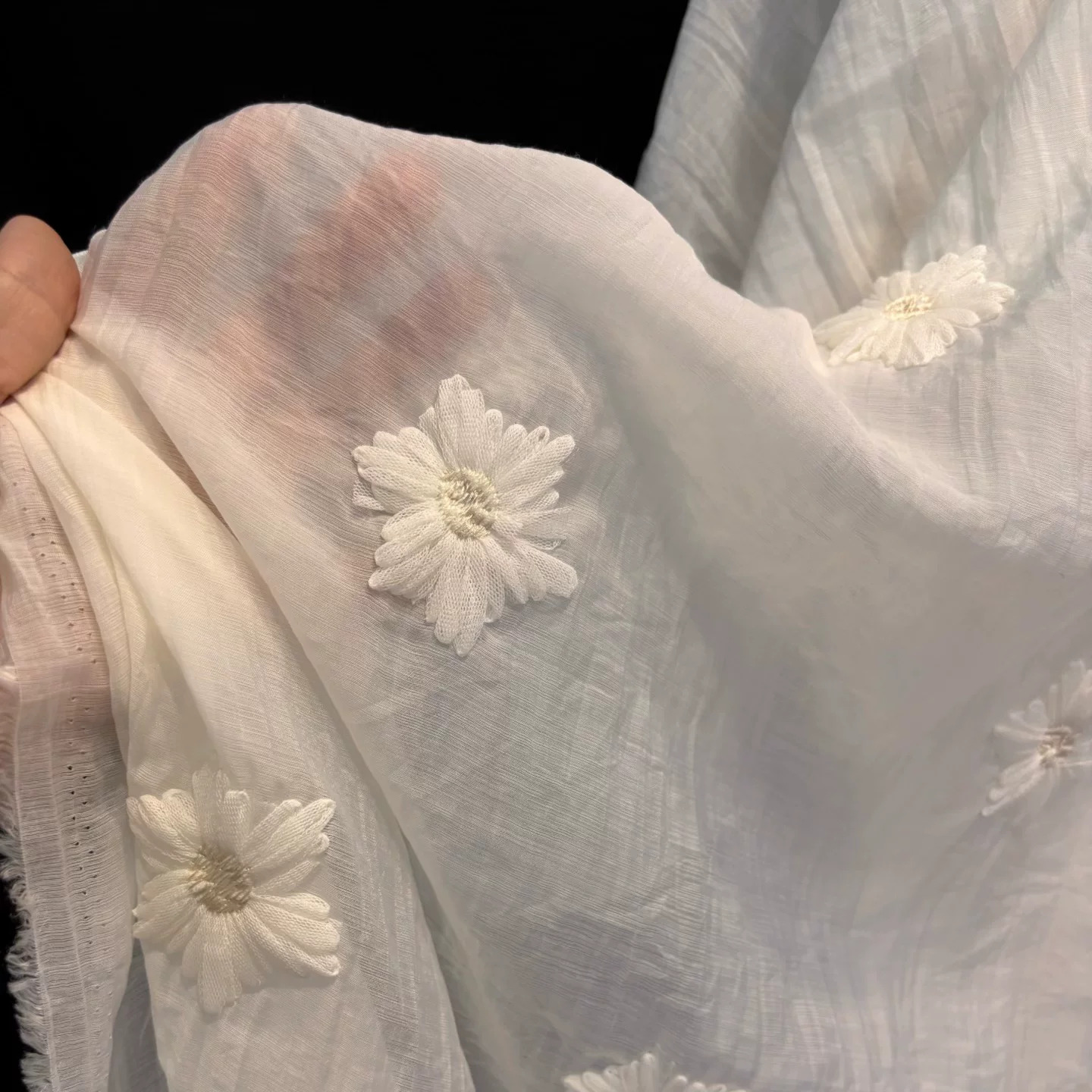 1 yard kain sifon dengan bordi - Embroidery Wedding ulasan dan harga