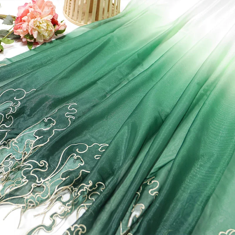 Kain Gradasi Daun Teratai Bord - Embroidery Wedding ulasan dan harga