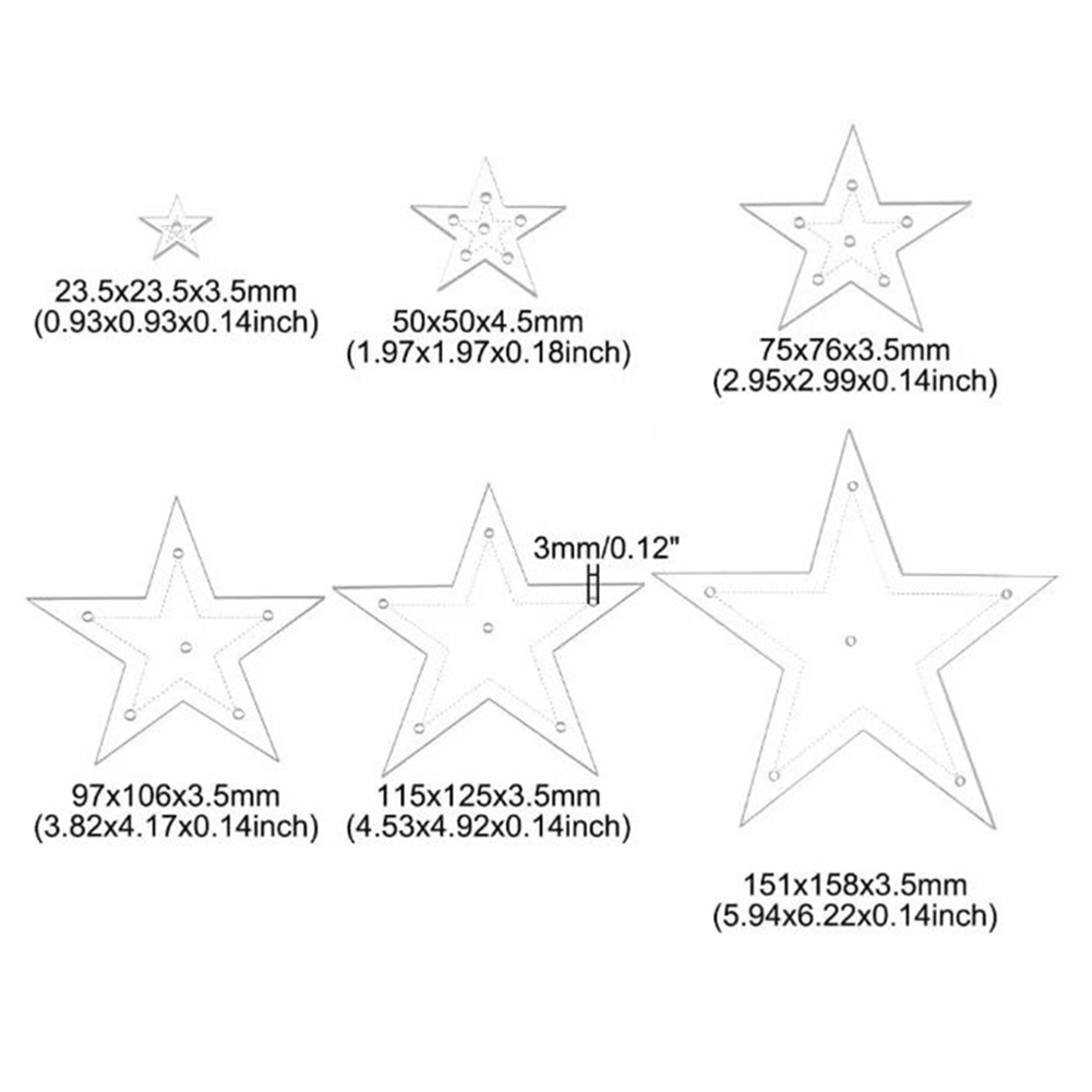 6 buah/set Star templat jahit  - Embroidery Backpack Kit ulasan dan harga
