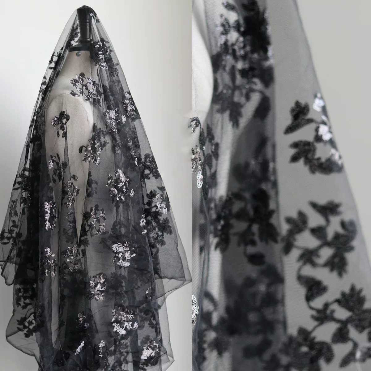 Kain jaring lembut dengan bord - Embroidery Wedding ulasan dan harga