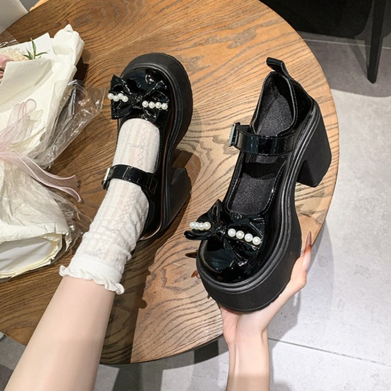 Sepatu Lolita 2026 Hitam Hak S - Embroidery Flat Shoes ulasan dan harga