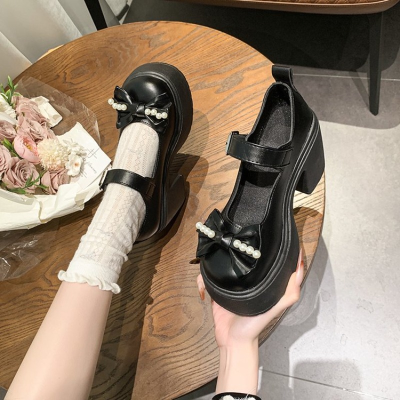 Sepatu Lolita 2026 Hitam Hak S - Embroidery Flat Shoes ulasan dan harga