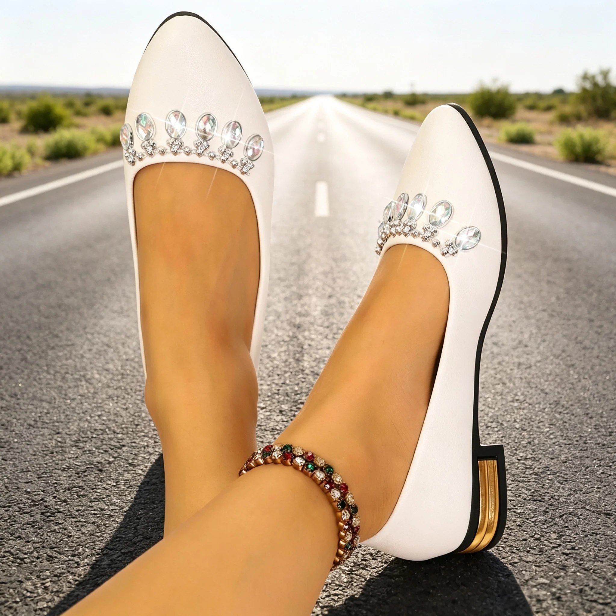 Sepatu Balet Wanita Model Poin - Embroidery Flat Shoes ulasan dan harga