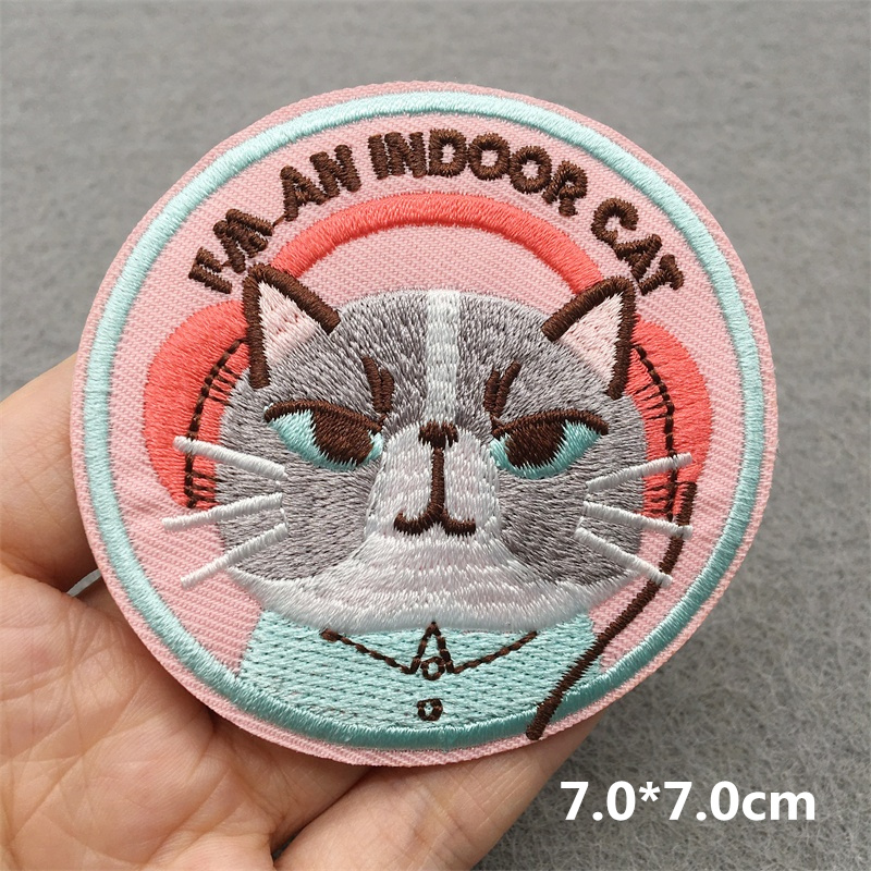 Wajah kucing Patch bordir kart - Embroidery Converse ulasan dan harga