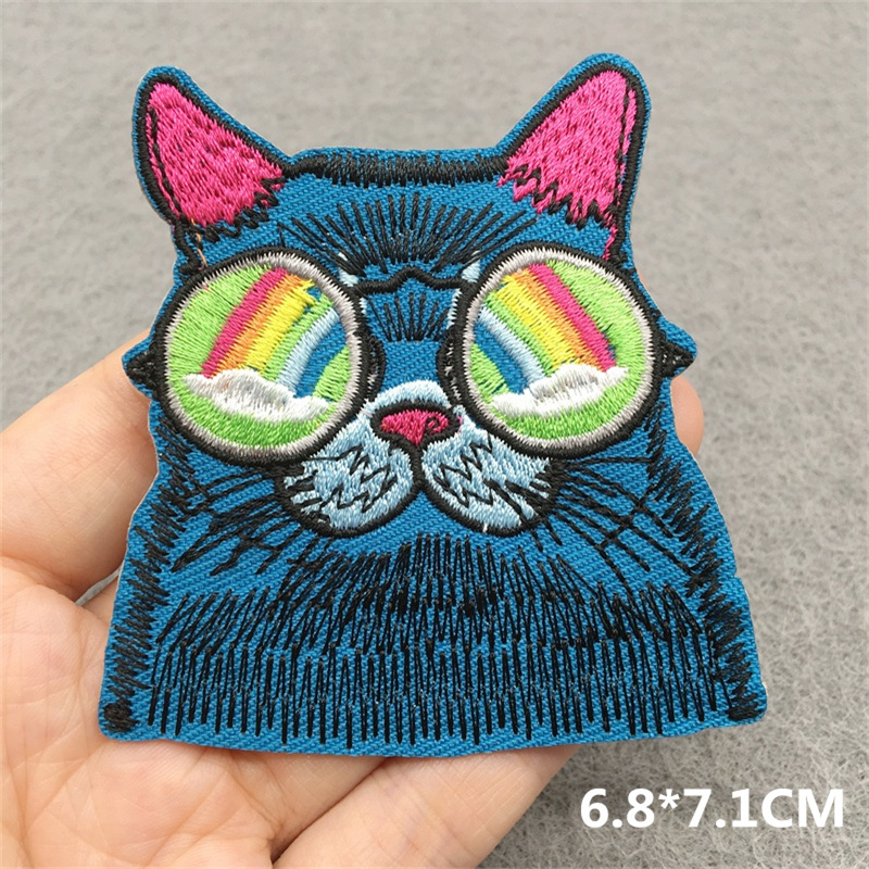 Wajah kucing Patch bordir kart - Embroidery Converse ulasan dan harga