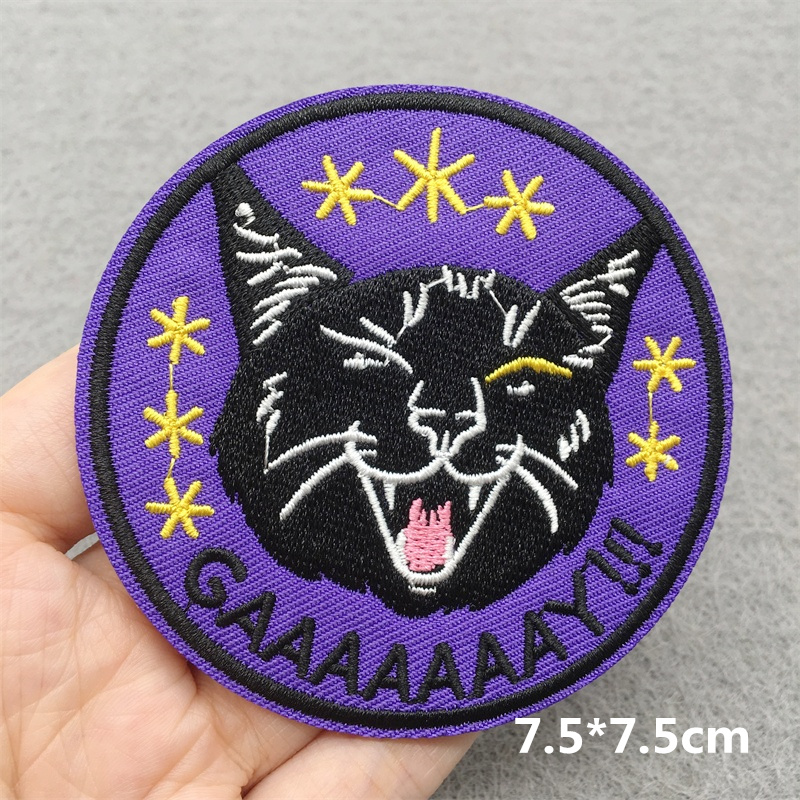 Wajah kucing Patch bordir kart - Embroidery Converse ulasan dan harga