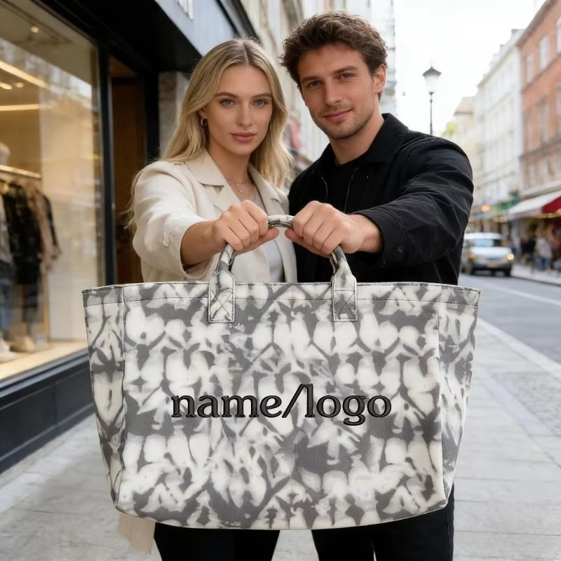 Tas Tote Kanvas Tie Dye Kapasi - Embroidery Name ulasan dan harga