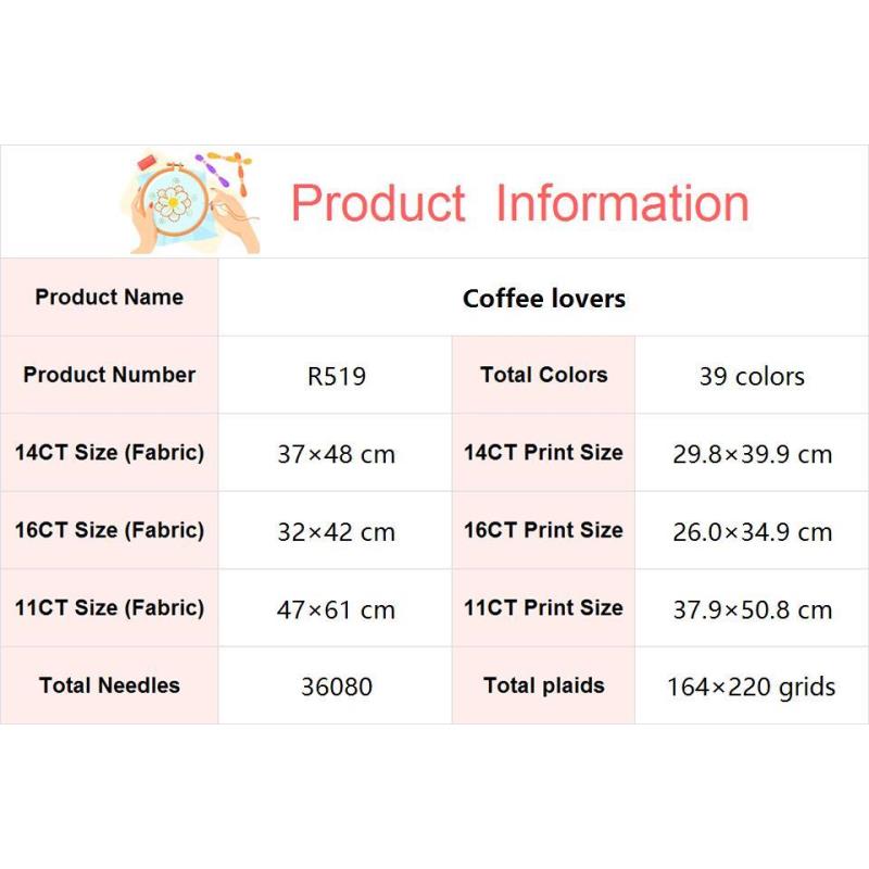 Cafe Kit sulam kanvas cetak pu - Embroidery Artist ulasan dan harga