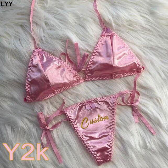 Set Bra Segitiga dan G-string  - Embroidery Name ulasan dan harga