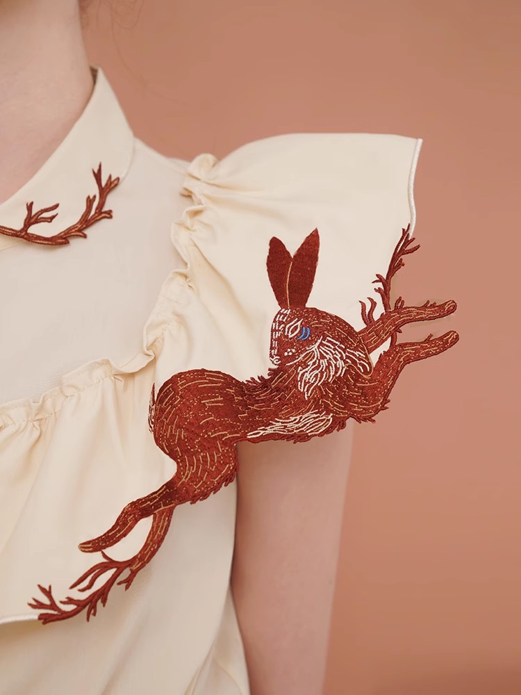 Kemeja bordir kelinci untuk wa - Embroidery Rabbit ulasan dan harga